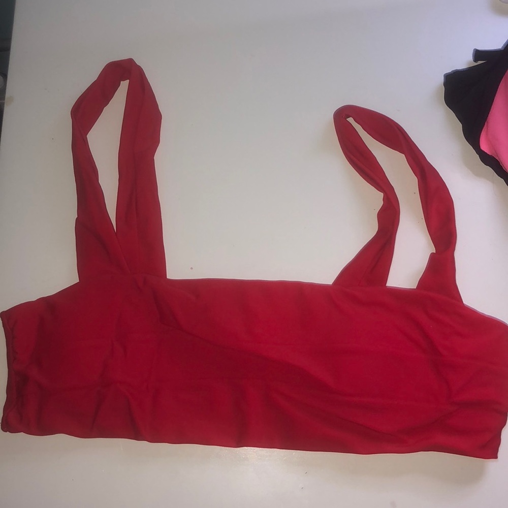 red bikini top